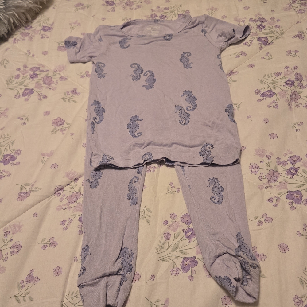 Carter's Purple Seahorse Pajama Set